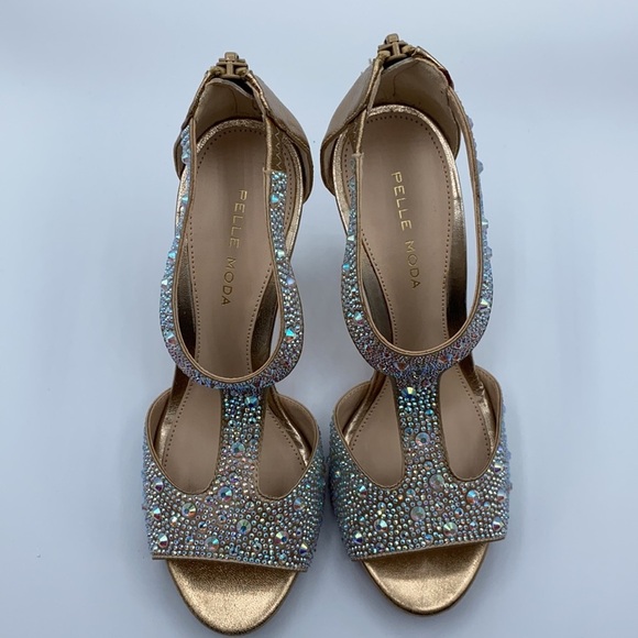 Pelle Embellished T Strap Sandals size 5 1/2 M - Picture 9 of 12